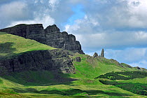 The rock pinnacle Old Man of Storr on the Isle of Skye, Inner Hebrides, Scotland, UK, May 2010