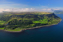 Aerial view of the Galboly Antrim coast road north of Carnlough, County Antrim, Northern Ireland, UK, September 2009