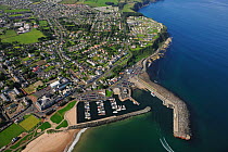 Aerial view of Ballycastle marina, County Antrim, Northern Ireland, UK, September 2009