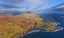Aerial view of Cownarad and Fintragh Bay, West of Killybegs, County Donegal, Republic of Ireland, January 2009