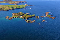 Aerial view of Cruit Island Upper and Owey Island, County Donegal, Republic of Ireland, September 2009
