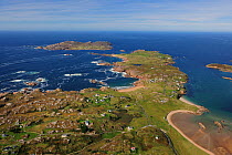 Aerial view of north end of Cruit Island Upper, County Donegal, Republic of Ireland, September 2009