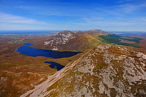 Aerial view of the Derryveagh Mountains from Errigal, County Donegal, Republic of Ireland, September 2009