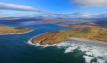 Aerial view of Dooey Point looking towards Trawenagh Bay, County Donegal, Republic of Ireland, September 2009