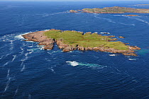 Aerial view of Inishfree Island, North West of Cruit Island, County Donegal, Republic of Ireland, September 2009