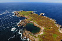 Aerial view of Inishsirrer Island, North of Derrybeg, County Donegal, Republic of Ireland, Sepbember 2009