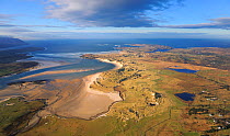 Aerial view of Loughros More Bay, Sheskinmore Lough, County Donegal, Republic of Ireland, January 2009