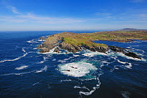 Aerial view of Malin Head, looking east towards Breasty Bay, County Donegal, Republic of Ireland, September 2009