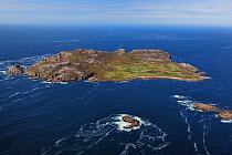 Aerial view of Owey Island, County Donegal, Republic of Ireland, September 2009