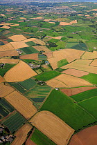 Aerial view of agricultural farmland, south of Newtownards, County Down, Northern Ireland, UK, September 2009