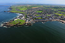 Aerial view of the coastline at Portrush, north coast, County Antrim, Northern Ireland, UK, September 2009