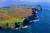 Aerial view of the East Lighthouse, Rathlin Island, County Antrim, Northern Ireland, UK, September 2009