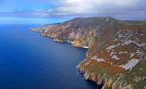 Aerial view of Slieve League, west side, County Donegal, Republic of Ireland, September 2008