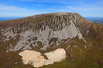 Aerial view of Slieve Muck and quarry, looking north, Derryveagh Mountains, County Donegal, Republic of Ireland, September 2009