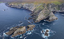Aerial view of Torneady Point, Aran Island, County Donegal, Republic of Ireland, September 2008