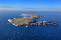 Aerial view of Tory Island, County Donegal, Republic of Ireland, October 2007