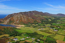 Aerial view of Urrish Hills, East shore, Lough Swilly, County Donegal, Republic of Ireland, September 2009