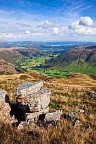 Great Langdale valley, viewed from Harrison Stickle, Lake District National Park, Cumbria, England. September 2010.