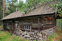 Traditional Finnish sauna building. Tolvanniemen, near Savonlinna, Finland, August 2010