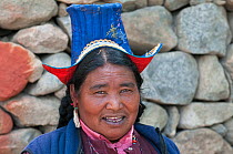 Portrait of Ladakhi woman, Phyang, Ladakh, India, June 2010