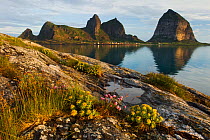 View of Sanna from the island of Husoy, Taena Archipelago, Helgeland, Nordland, Norway, June 2006