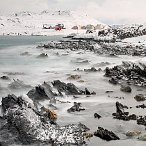 The fishing village of Veines, winter, Berlevag, Finnmark, Norway