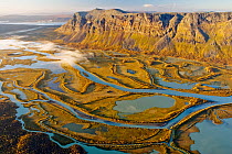 Aerial view of Laitaure Delta and Rapa river, Lappland, Sweden, September 2006.