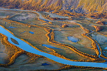 Aerial view of Laitaure Delta and Rapa river, Laponia, Sweden, September 2006
