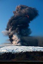 Lightning in the ash plume from the Eyjafjallajokull volcano eruption, Iceland, April 2010