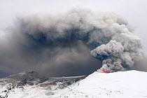Ash plume from the Eyjafjallajokull volcano eruption, Iceland, April 2010
