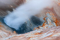Steam from fumarole on the side of Mountain Krafla, Iceland, June 2010