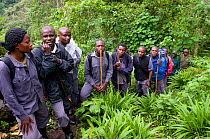 Porters who accompany gorilla-watching tourists,~Bwindi Impenetrable Forest, Uganda, October 2008