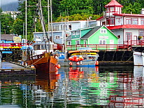 Fishing boats in harbour, Prince Rupert, British Columbia, Canada, September 2010