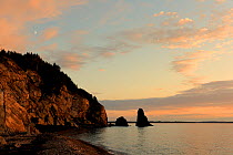 Beach at Cap Rouge at sunset. Cap Breton Highlands National Park, Nova Scotia, Canada, September 2010