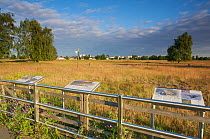 Wildlife meadows with interpretation signs at the former airbase, Flughafen Johannisthal, Berlin, Germany, June 2009