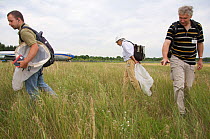 Entomologists making field observations at Tegel airport, Berlin, Germany, July 2008