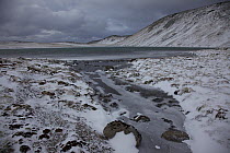 Coastal landscape in winter, Macquarie Island, Southern Atlantic, Australian Antarctica, June 2010