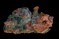Native copper (Cu), perhaps the most important economically useful metal. Keweenaw Peninsula, Michigan, USA