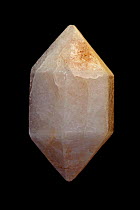 Doubly terminated crystal of quartz (SiO2, silicon dioxide) with two naturally faceted ends. The most common mineral on earth, used in making glass and other industrial uses. Sutrop, Germany