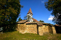 Fortifed church in Saxon village. Built in 12th Century to defend against Ottoman Empire. Romania, October 2010