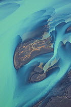 River patterns from melting glacier. Olfusa river, Southwest Iceland, July 2009