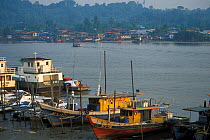 Town of Bintulu on the Rejang river, Borneo, Sarawak, Malaysia