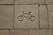 Bike symbol on pavement, Bristol, 2008.