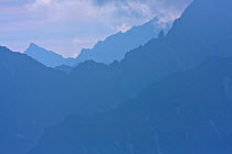 Ridges of mountains at the border between Slovakia and Poland. High Tatras, Slovakia. June 2009.
