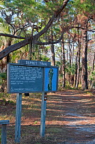 Osprey Trail information sign. Honeymoon Island, Florida, USA, January 2011.