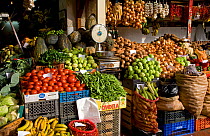 Vegetable stall, Funchal market, Madeira, November