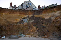 Collapsed rock from cliff, coastal erosion, Happisburgh, Norfolk, UK, May