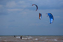 Kite boarding, Brancaster, Norfolk, UK