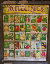 Victorian vegetable seed packets, chart, UK