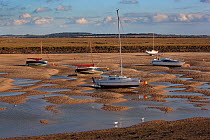 Wells Harbour at low tide, Norfolk, UK, October